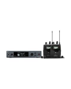 EW IEM G4-TWIN Evolution Wireless G4 Wireless Monitor Set - Stereo Transmitter, (2) Stereo Receivers, (2) Earphones, Batteries, Rod Antenna, Rackmount Set - Frequency: A1 (470-516 MHz) - Black