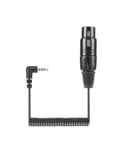 KA 600i Coiled Connecting Cable with XLR-3 Connector to 4-Pole Right-Angled Mini Jack Plug, iPad/iPhone Wiring - Black