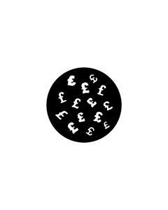 Standard Steel Gobo #77968 - Pounds - Size B (86mm)