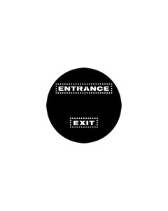 Standard Steel Gobo #77971 - Exit/Entrance - Size A 100mm)