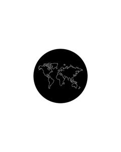 Standard Steel Gobo #78086 - The World Outline - Size E (37.5mm)