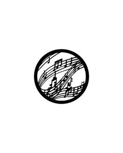 Standard Steel Gobo #77770 - Music - Size E (37.5mm)