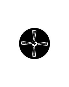Standard Steel Gobo #77924 - Fan - Size E (37.5mm)