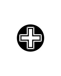 Standard Steel Gobo #78066 - 3D Cross 2 - Size E (37.5mm)