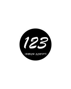 Standard Steel Gobo #78262 - Brush Script Number - Size E (37.5mm)