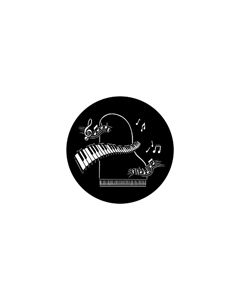 Standard Steel Gobo #77435 - Piano forte - Size B (86mm)