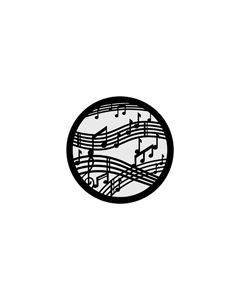 Standard Steel Gobo #71020 - Dancing Music - Size B (86mm)