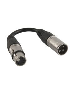 XLR DMX Turnaround Cable with 5-Pin Female to 3-Pin Male - 6 in (152.4 mm)