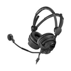 HMD 26-II Professional Broadcast Headset with Cable Clip, Large Headband Padding, Wind/Pop Screen (Cable Not Included) - 100 ohms Impedance - Black