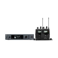 EW IEM G4-TWIN Evolution Wireless G4 Wireless Monitor Set - Stereo Transmitter, (2) Stereo Receivers, (2) Earphones, Batteries, Rod Antenna, Rackmount Set - Frequency: A (516-558 MHz) - Black