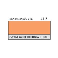 622 One and 1/8th Digital LED CTO - Filter - 25' x 48'' Roll - 2" Core