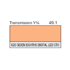 626 Seven Eighths Digital LED CTO - Filter - 25' x 48'' Roll - 2" Core