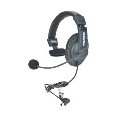 Single-Ear Headset with Noise-Cancelling Electret Microphone and Mini-DIN Connector for DX Series Intercom Systems