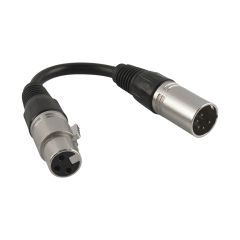 XLR DMX Turnaround Cable with 3-Pin Female to 5-Pin Male - 6 in (152.4 mm)